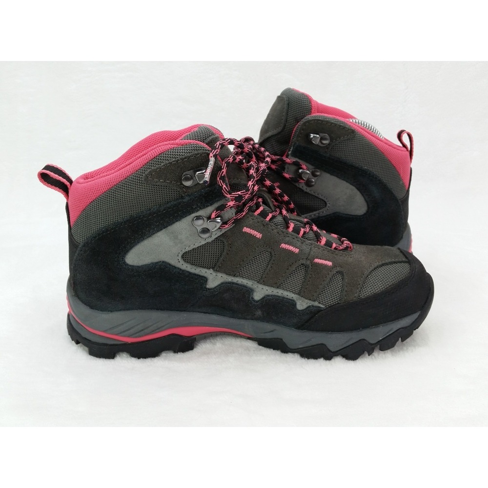 Women's CLORTS HKM-823E All Terrain Gray Pink Suede Hiking Trail Boots Shoes 7.5 - Picture 9 of 13